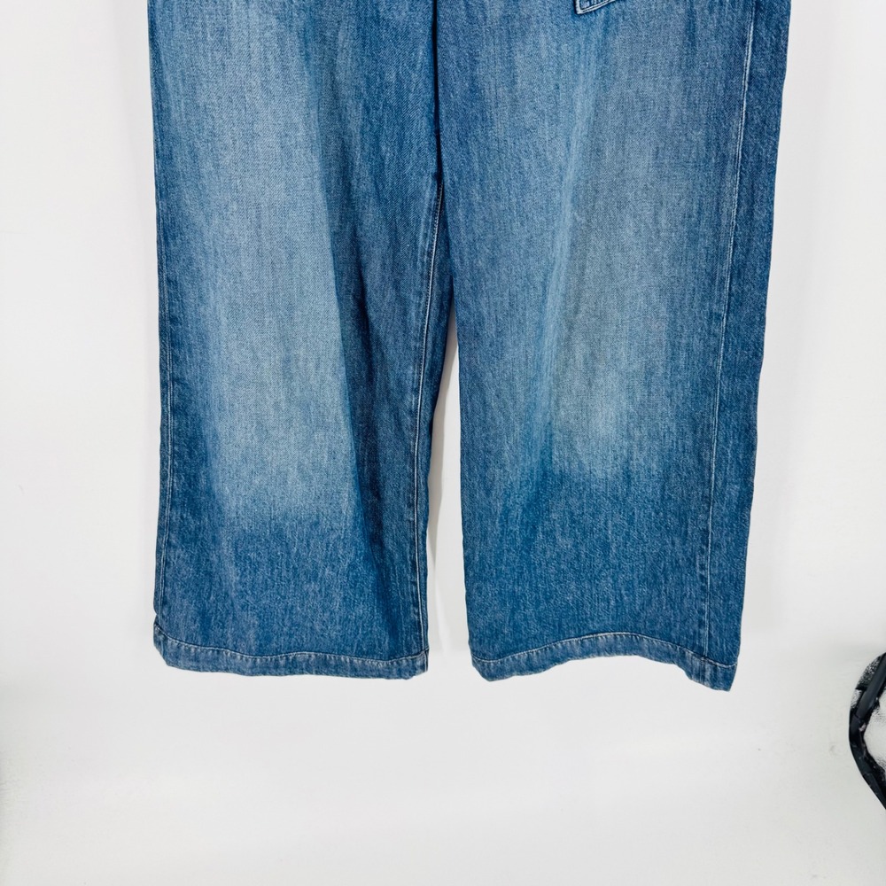 Madewell Superwide-Leg Jeans Blue 25 High Rise Lyocell Blend Dark Wash Denim - Picture 4 of 10